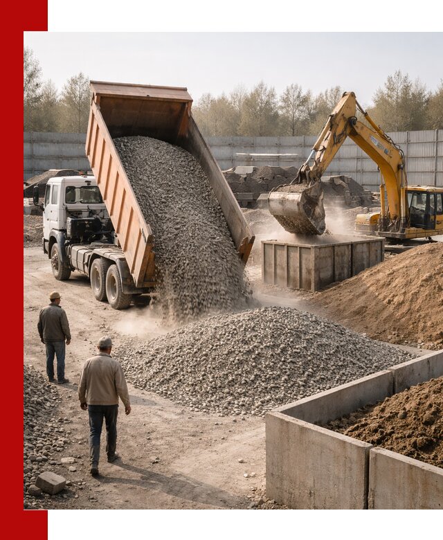 Доставка нерудных материалов с погрузкой и разгрузкой в Волгограде