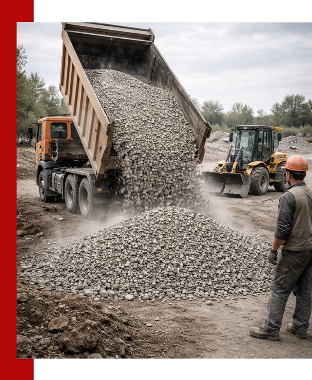 Доставка щебня в Волгограде крупными и мелкими фракциями