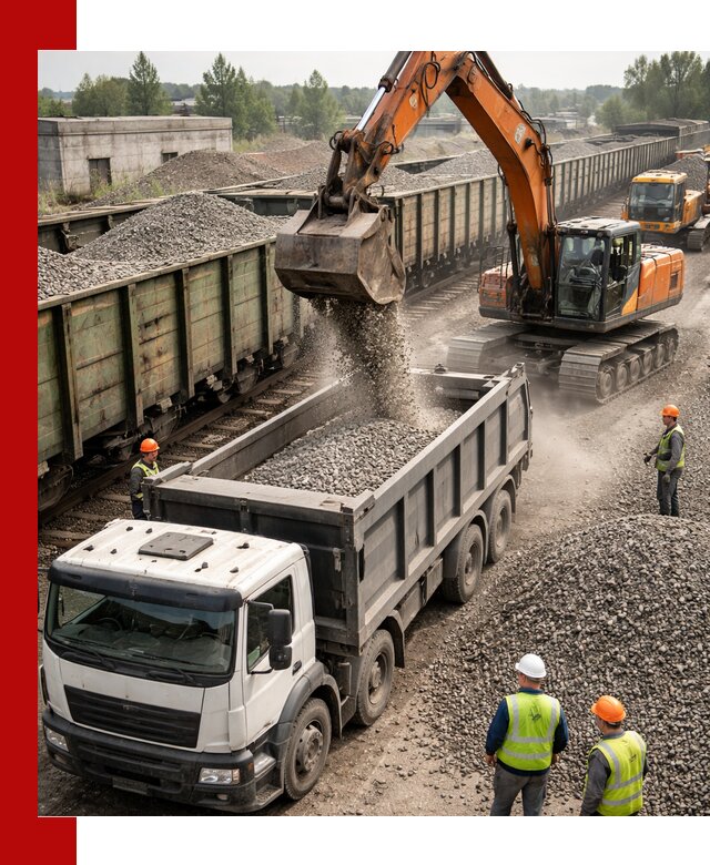 Железнодорожный щебень фракция 25–60 для поставок в Волгограде