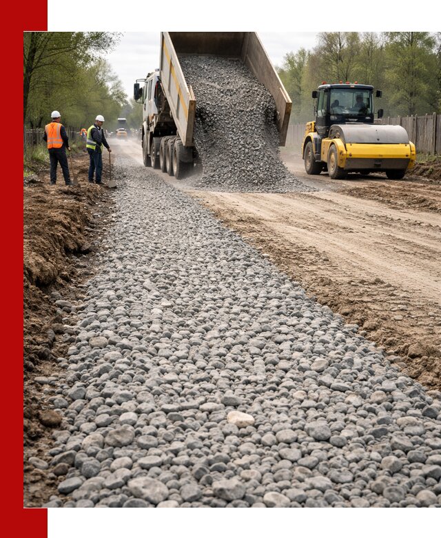 Доставка щебня для отсыпки дорог в Волгограде высокого качества