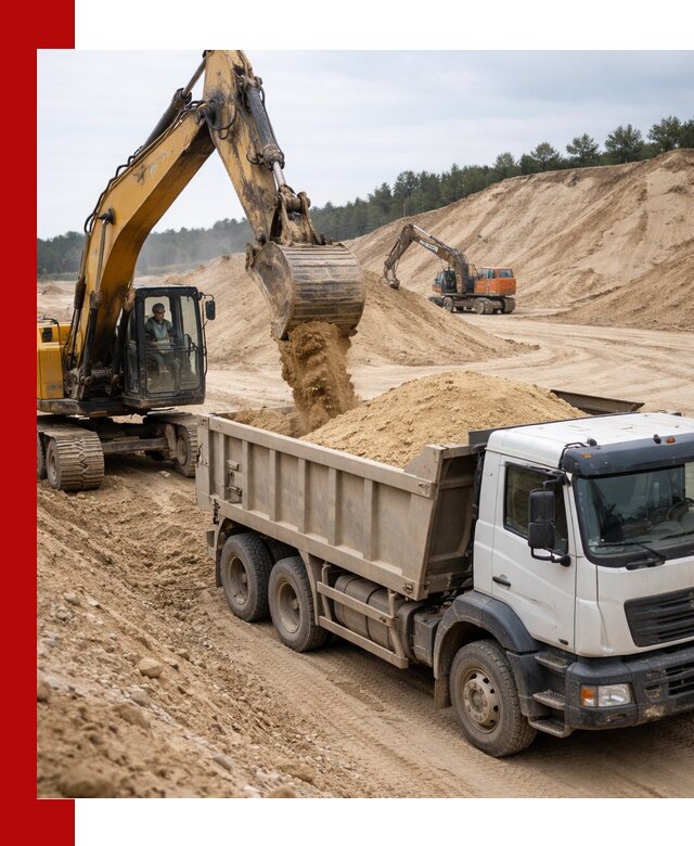 Доставка карьерного песка с самосвалами и разгрузкой в Волгограде