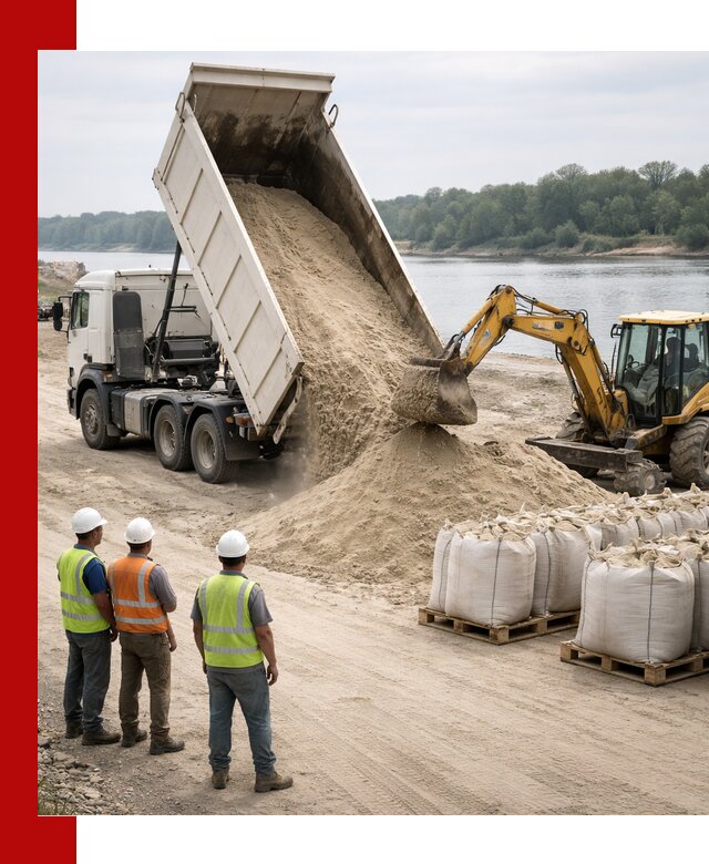 Доставка речного песка в Волгограде самосвалами и погрузкой