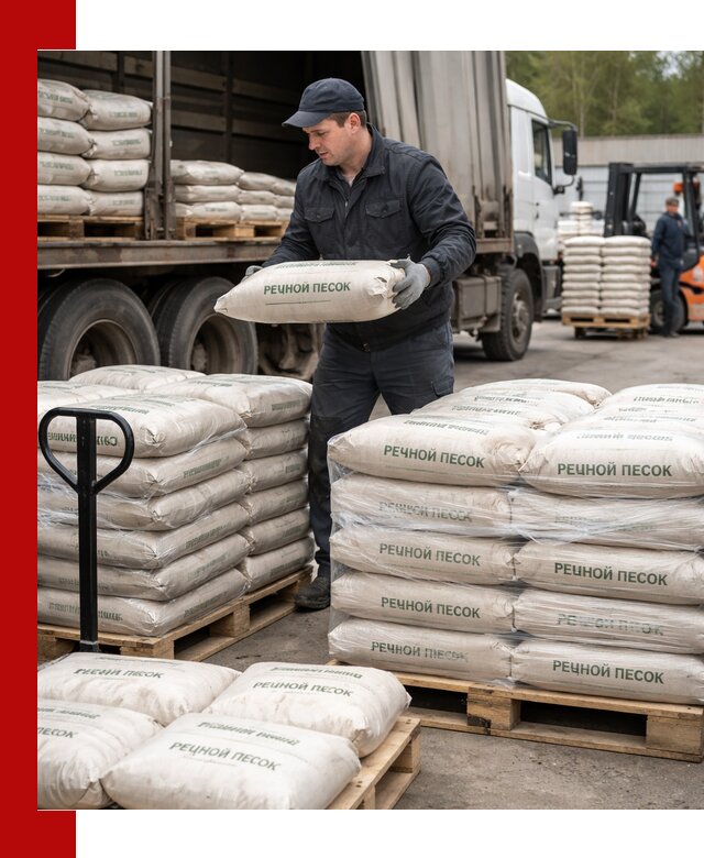 Речной песок в мешках с доставкой в Волгограде