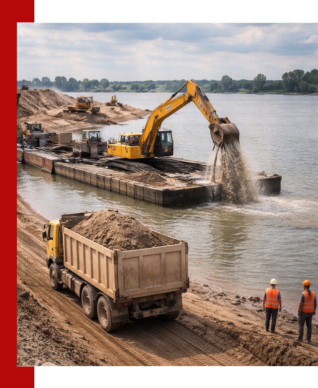Намывной песок с доставкой в Волгограде оптом и в розницу