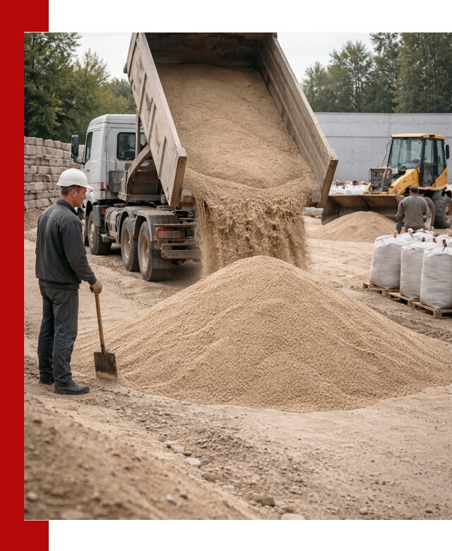Кварцевый песок фракция 0–3 мм с доставкой в Волгограде