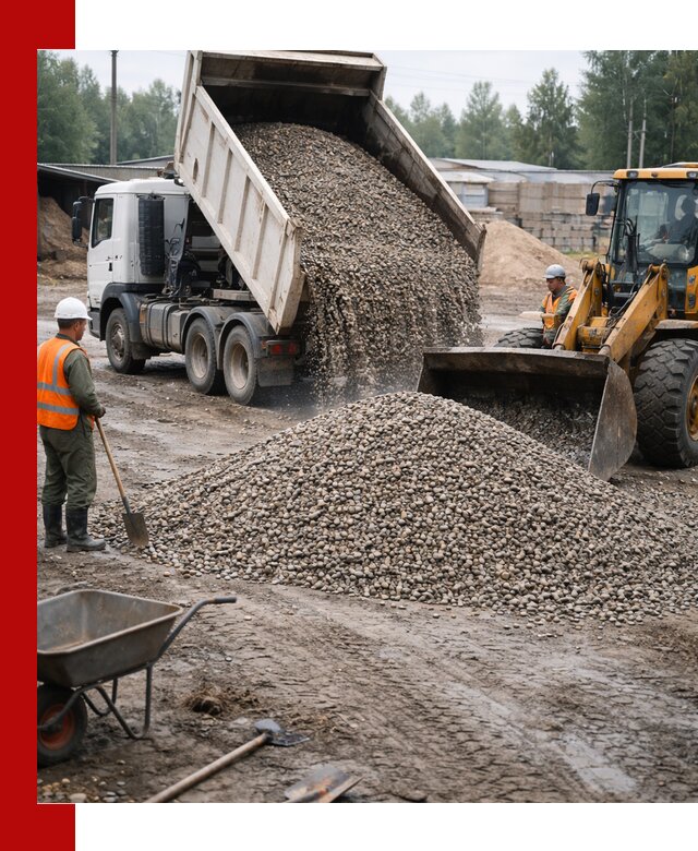 Мытый гравий с доставкой в Волгограде от карьера до участка