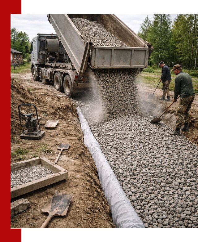 Гравий для дренажа с доставкой в Волгограде качественный и недорогой