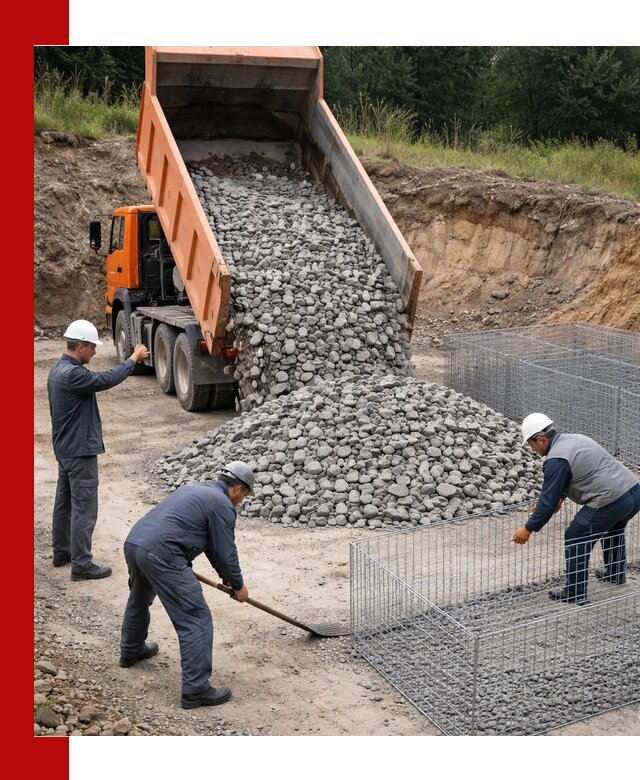 Камень для габионов с доставкой в Волгограде быстро и надёжно