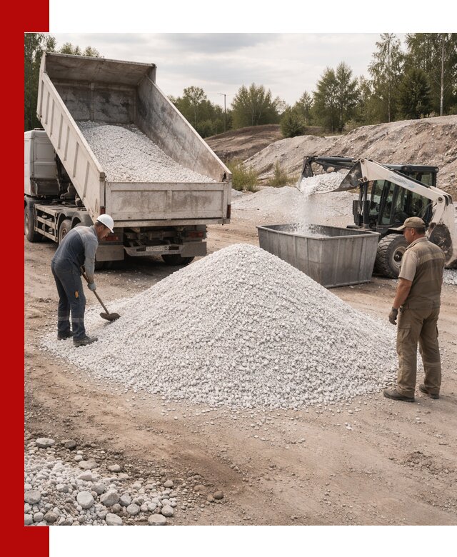 Доставка и продажа белой мраморной крошки в Волгограде