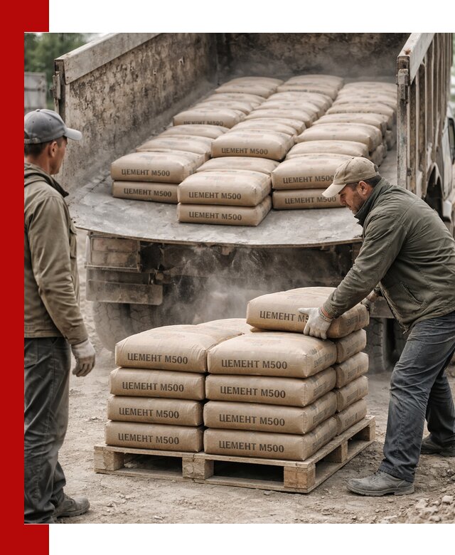 Цемент М500 с доставкой самосвалом в Волгограде
