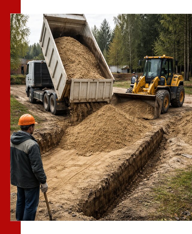 Доставка песчаного грунта в Волгограде для строительных работ