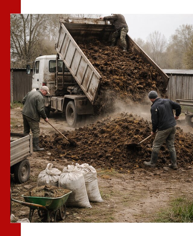 Доставка коровьего навоза самосвалом в Волгограде
