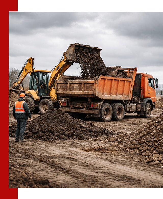 Вывоз грунта и строительного мусора в Волгограде грузовыми самосвалами