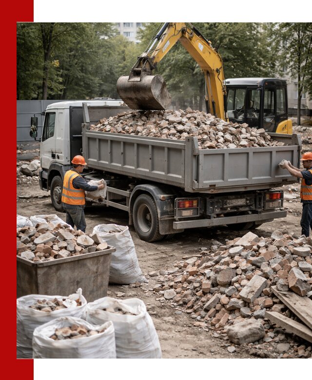 Вывоз строительного мусора в Волгограде с самосвалами и контейнерами